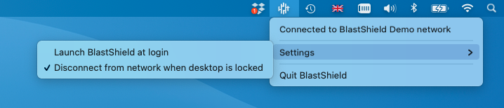 Uncheck the option for 'Disconnect from network when desktop is locked'